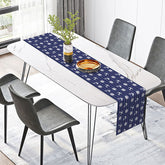 Lofaris Navy Blue White Rudder Anchor Coastal Table Runner